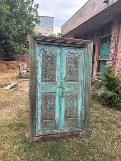 Carved Wooden Indian Doors: Boho Farmhouse Entrance