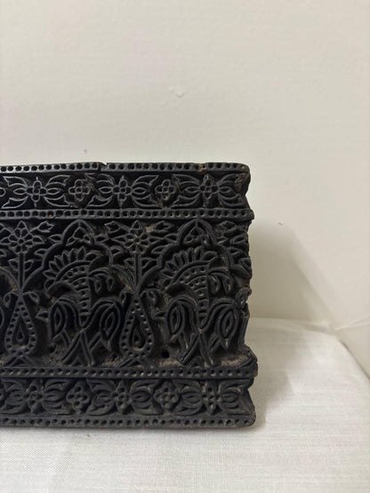 Antique Hand-Carved Indian Textile Printing Block – Mughal Rajput Pattern