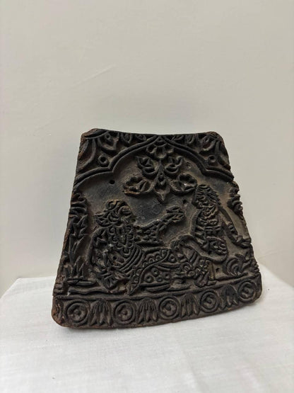 Antique Indian Wood Block – Mughal Textile Stamp, Rustic Decor