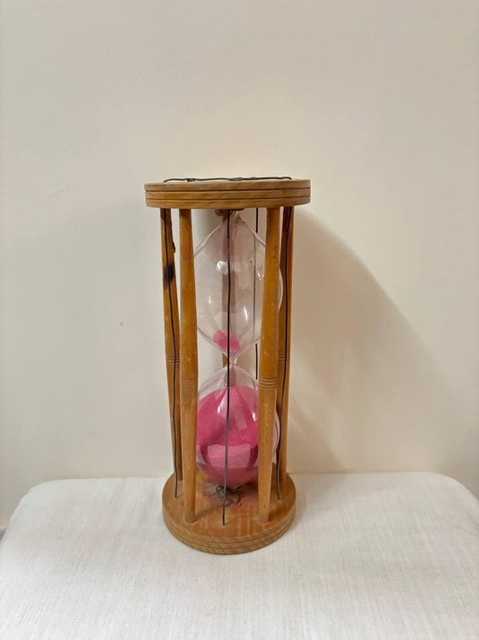 Vintage German Sand Timer – Wooden Frame, Christmas Decor
