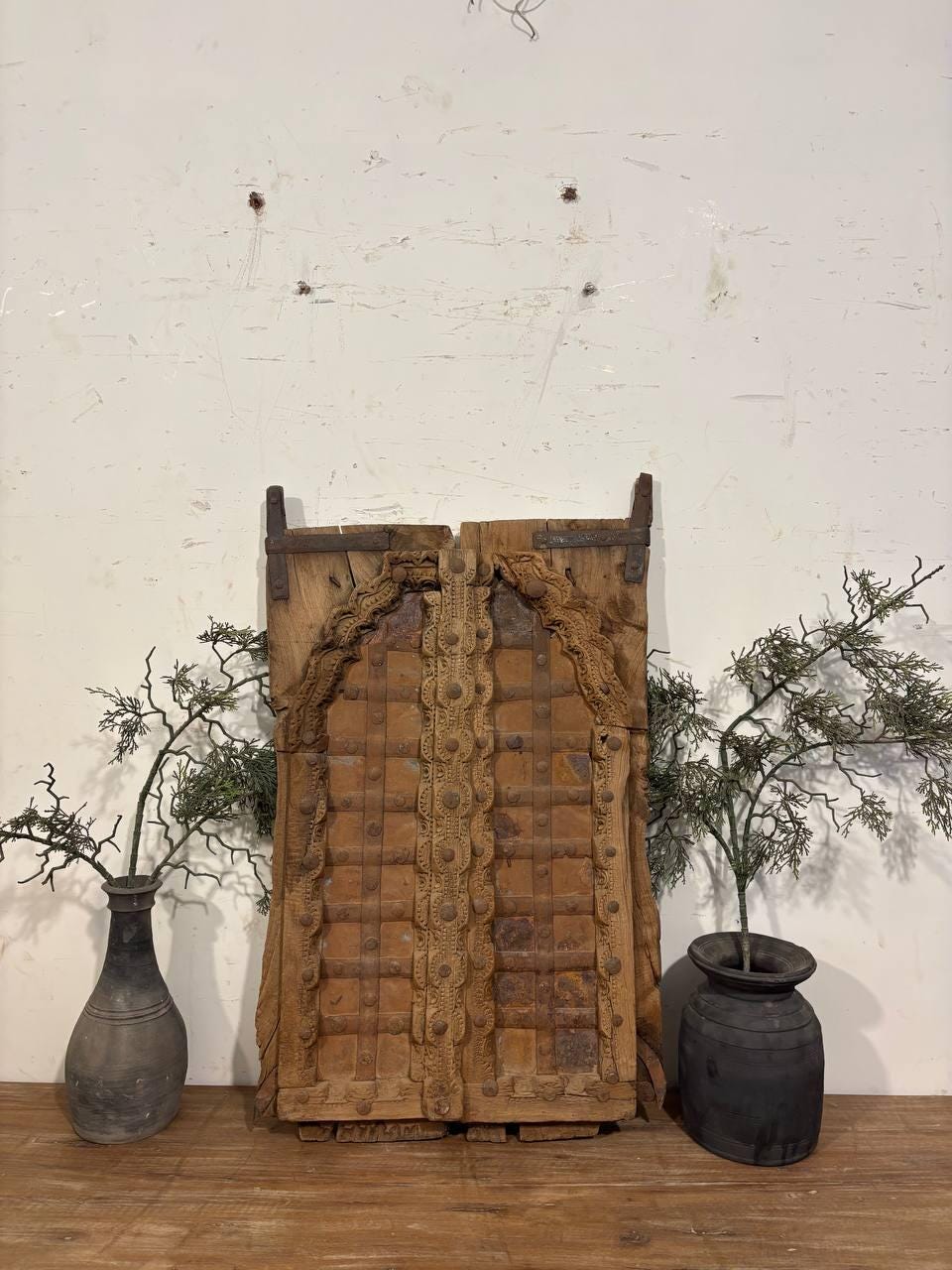 Reclaimed Wood Jharokha Window: Antique Indian Haveli Decor
