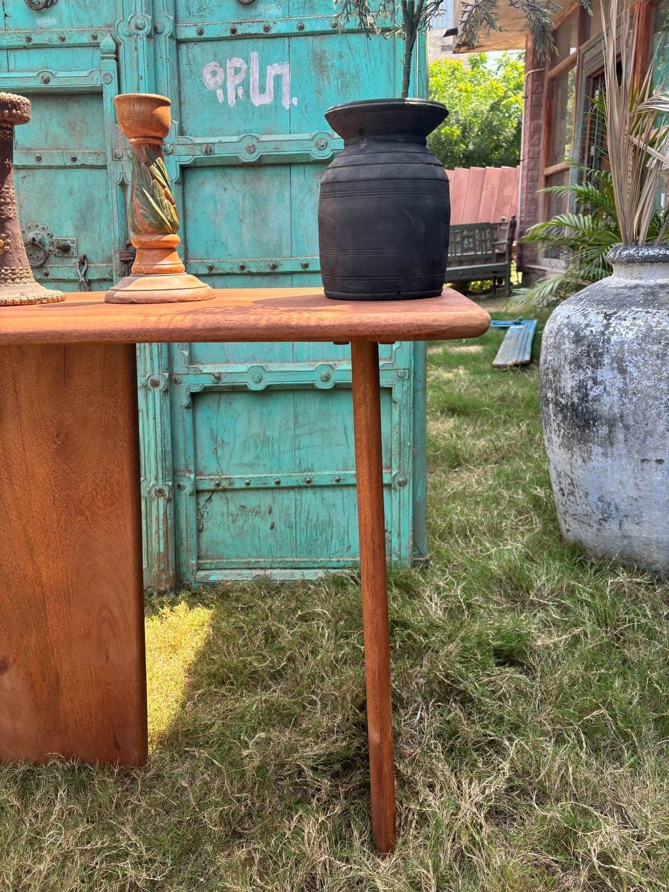 Handcrafted Solid Wood Folding Table: Rustic Console, Hallway Decor