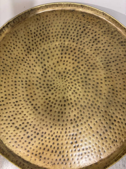 Handmade Hammered Iron Drum Coffee Table: Rustic Industrial Boho Decor