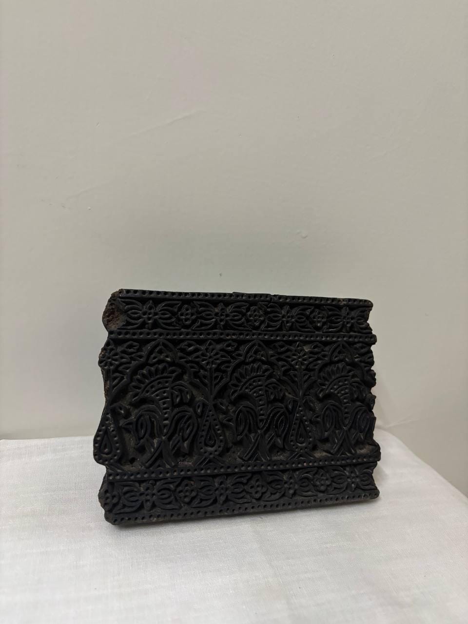 Antique Hand-Carved Indian Textile Printing Block – Mughal Rajput Pattern