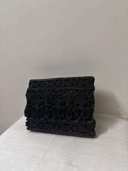 Antique Hand-Carved Indian Textile Printing Block – Mughal Rajput Pattern