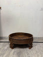 Handmade Indian Wooden Low Table: Bohemian Carved Chowki Bajot