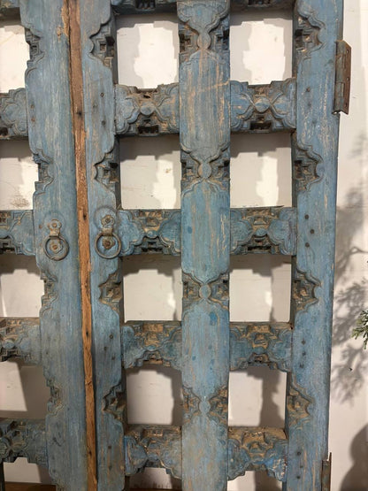 Antique Hand-Carved Shekhawati Window: Rustic Indian Wall Decor