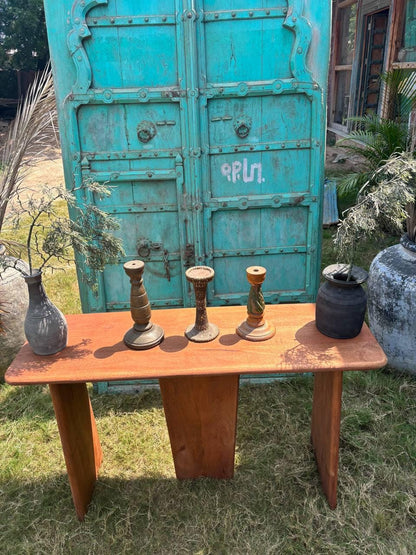 Handcrafted Solid Wood Folding Table: Rustic Console, Hallway Decor