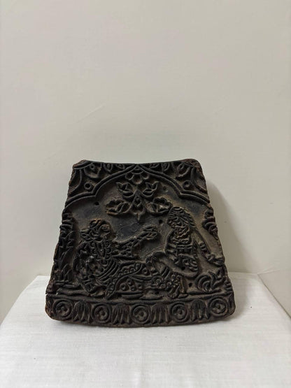 Antique Indian Wood Block – Mughal Textile Stamp, Rustic Decor