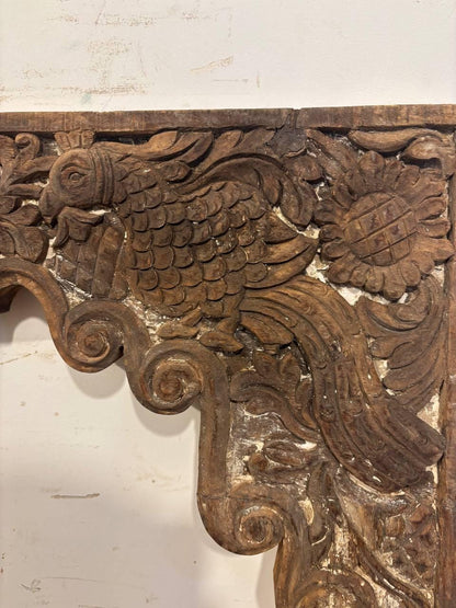 Antique Hand Carved Teak Wood Arch Frame, Indian Architectural Salvage