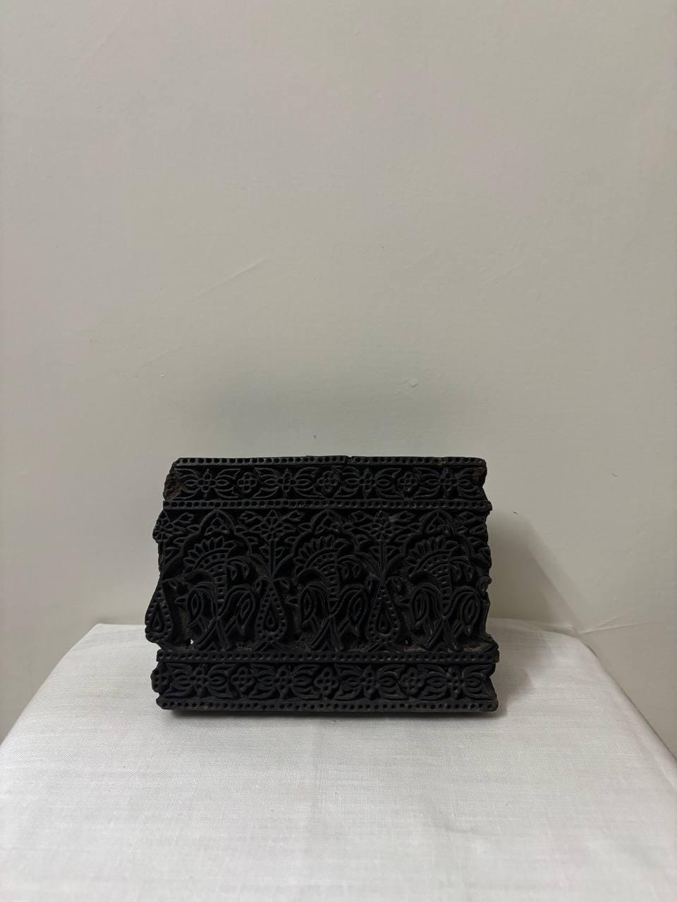 Antique Hand-Carved Indian Textile Printing Block – Mughal Rajput Pattern