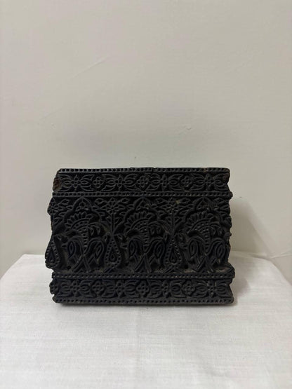 Antique Hand-Carved Indian Textile Printing Block – Mughal Rajput Pattern