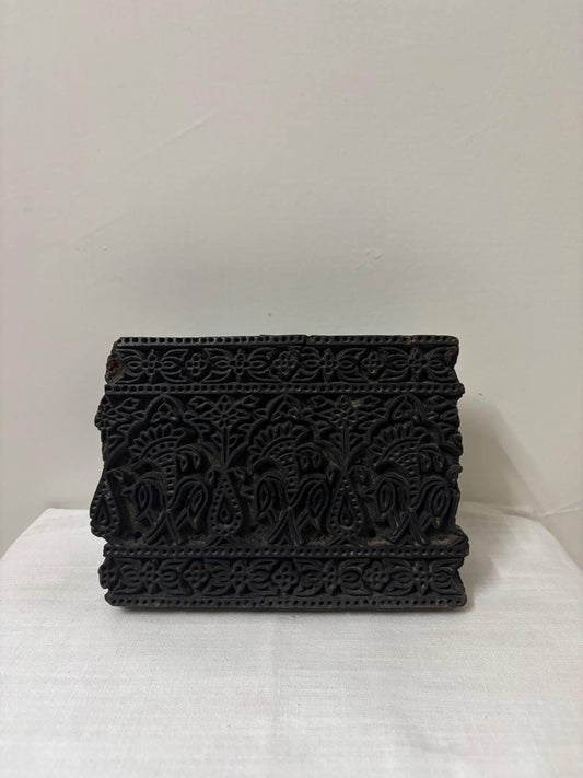 Antique Hand-Carved Indian Textile Printing Block – Mughal Rajput Pattern