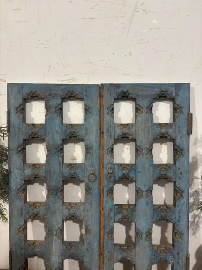 Antique Hand-Carved Shekhawati Window: Rustic Indian Wall Decor