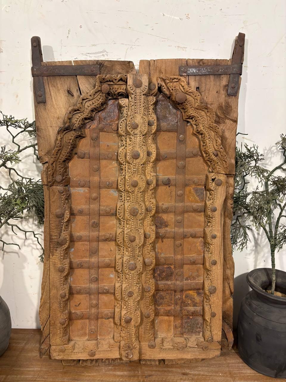 Reclaimed Wood Jharokha Window: Antique Indian Haveli Decor