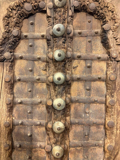 Antique Hand-Carved Shekhawati Window: Rustic Indian Wall Decor