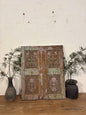 Antique Shekhawati Hand-Carved Window: Rustic Indian Wall Decor