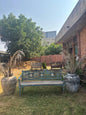 Vintage Hand-Carved Wooden Bench – Rustic Indian Garden Seating