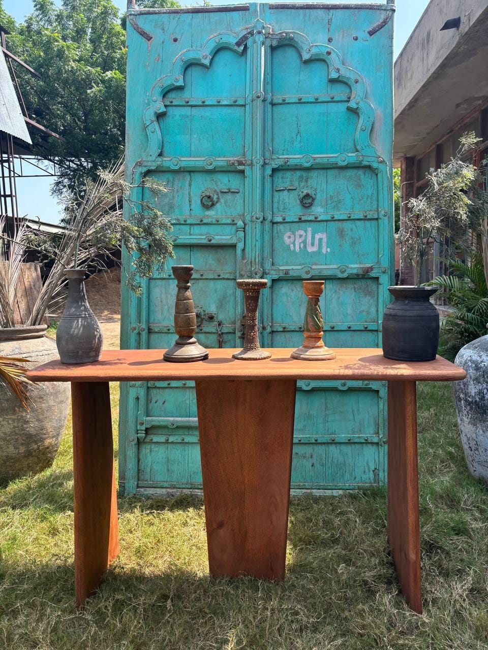 Handcrafted Solid Wood Folding Table: Rustic Console, Hallway Decor