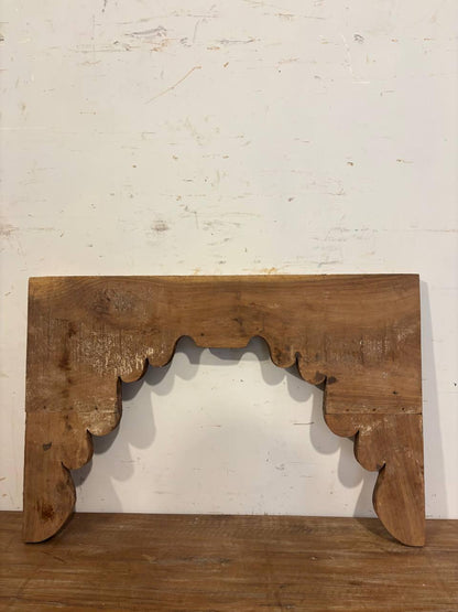 Antique Hand Carved Teak Wood Arch Frame, Indian Architectural Salvage