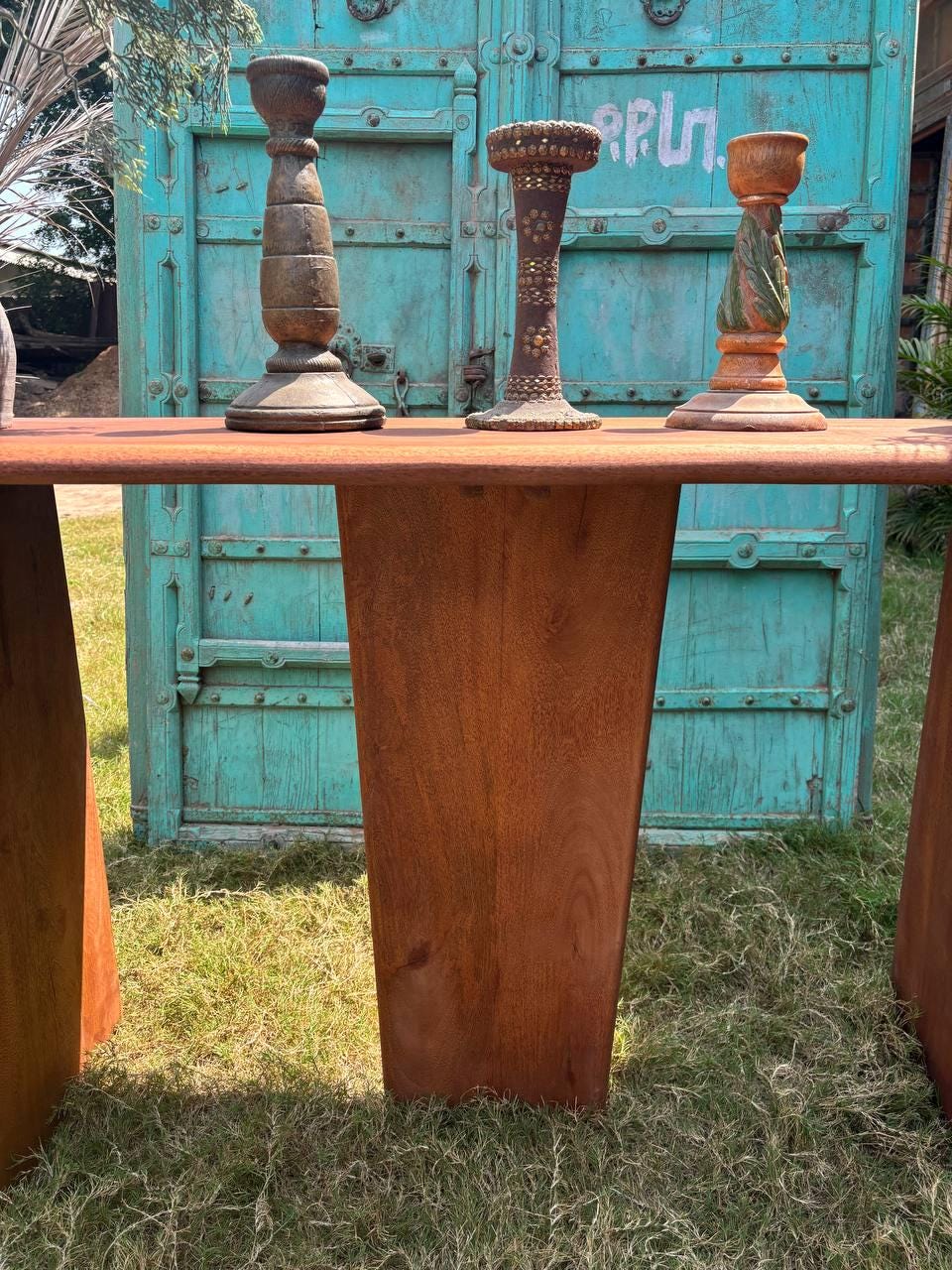 Handcrafted Solid Wood Folding Table: Rustic Console, Hallway Decor